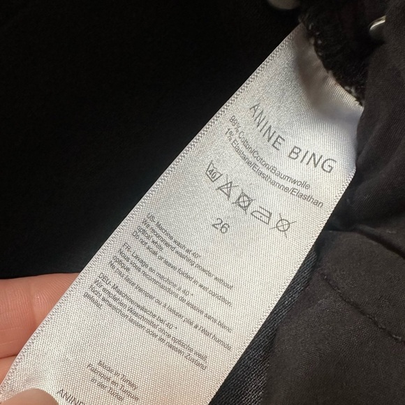 Anine Bing Frida High Rise Slim Jeans Charcoal Exposed Buttons - like new - Picture 10 of 12